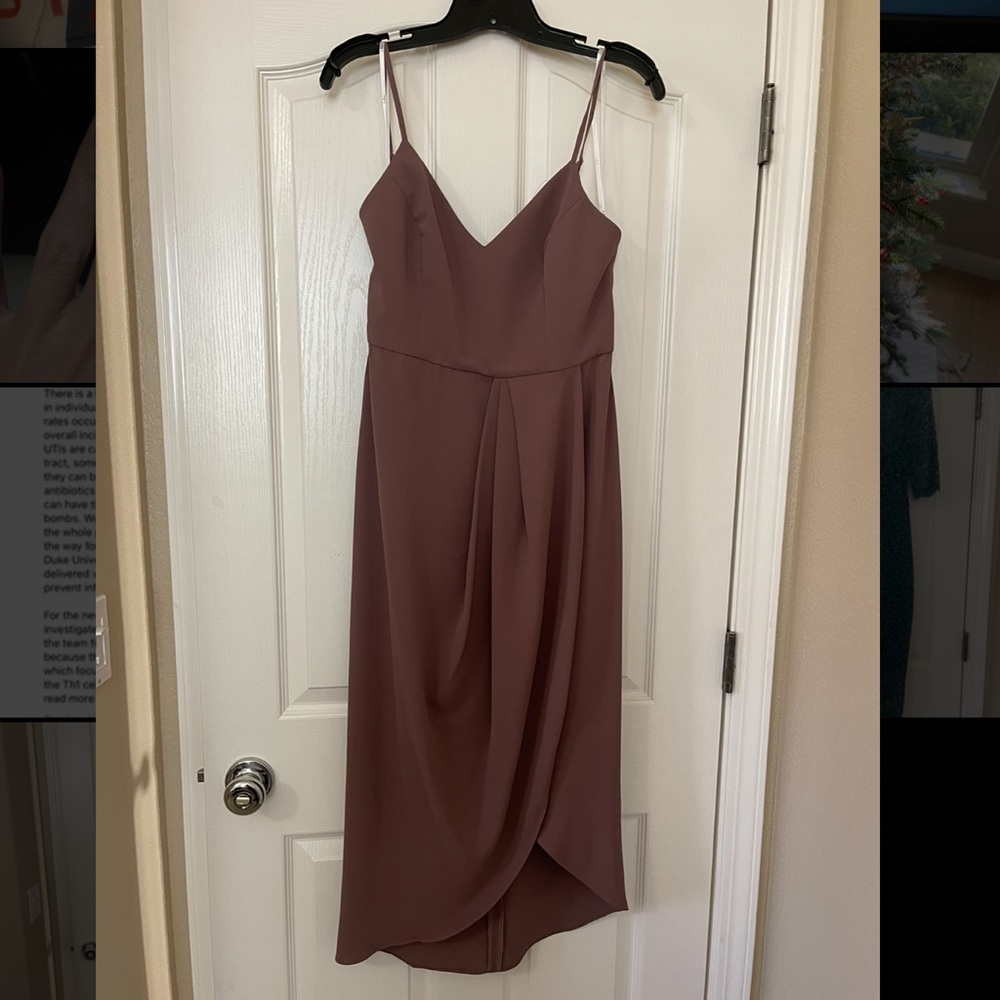 Lulus midi dress. Great wedding guest or bridesmaids dress.